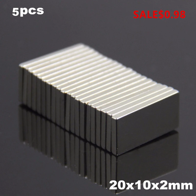 5pcs F20x10x2mm Super Powerful Strong Rare Earth Block NdFeB Magnet Neodymium N35 Magnets F20*10*2mm- Free Shipping
5pcs F20x10x2mm Super Powerful Strong Rare Earth Block NdFeB Magnet Neodymium N35 Magnets F20*10*2mm- Free Shipping