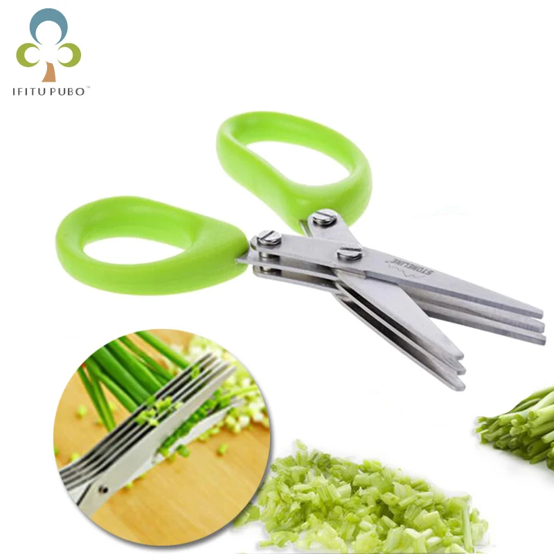 3 Layers Multi-functional Stainless Steel Kitchen Knives Scissors Sushi Shredded Scallion Cut Herb Spices Scissors GYH
3 Layers Multi-functional Stainless Steel Kitchen Knives Scissors Sushi Shredded Scallion Cut Herb Spices Scissors GYH