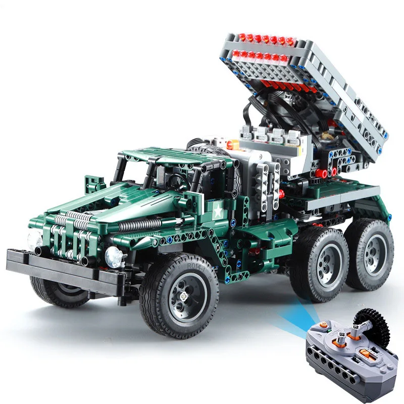 1369pcs Remote Control Rocket Launcher Truck 2 in 1 Military Weapon Power Funcation Building Blocks Bricks DIY Toys
1369pcs Remote Control Rocket Launcher Truck 2 in 1 Military Weapon Power Funcation Building Blocks Bricks DIY Toys