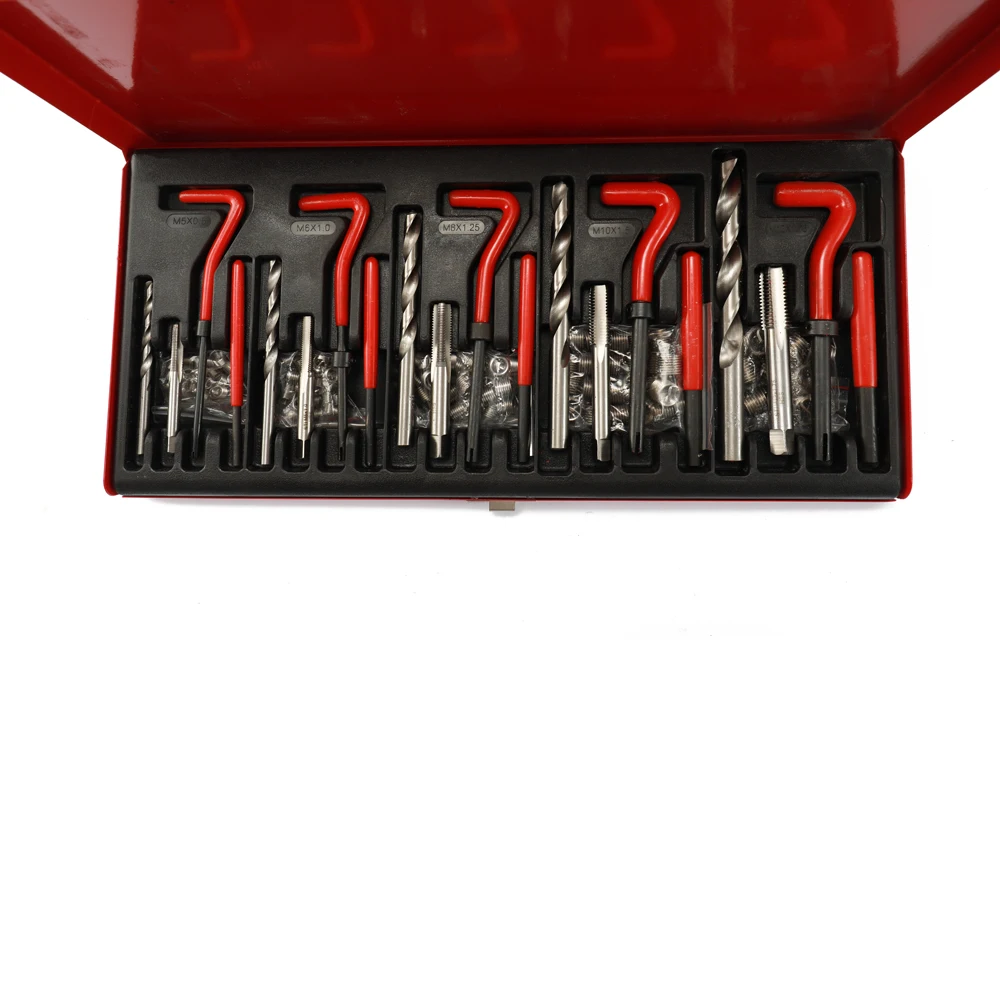 131pcs Thread Repair Kit Set RethreadM5, M6, M8, M10, M12 Damaged Thread Garage Tool Repair Kit Insert Case Tire Repair Tools
131pcs Thread Repair Kit Set RethreadM5, M6, M8, M10, M12 Damaged Thread Garage Tool Repair Kit Insert Case Tire Repair Tools