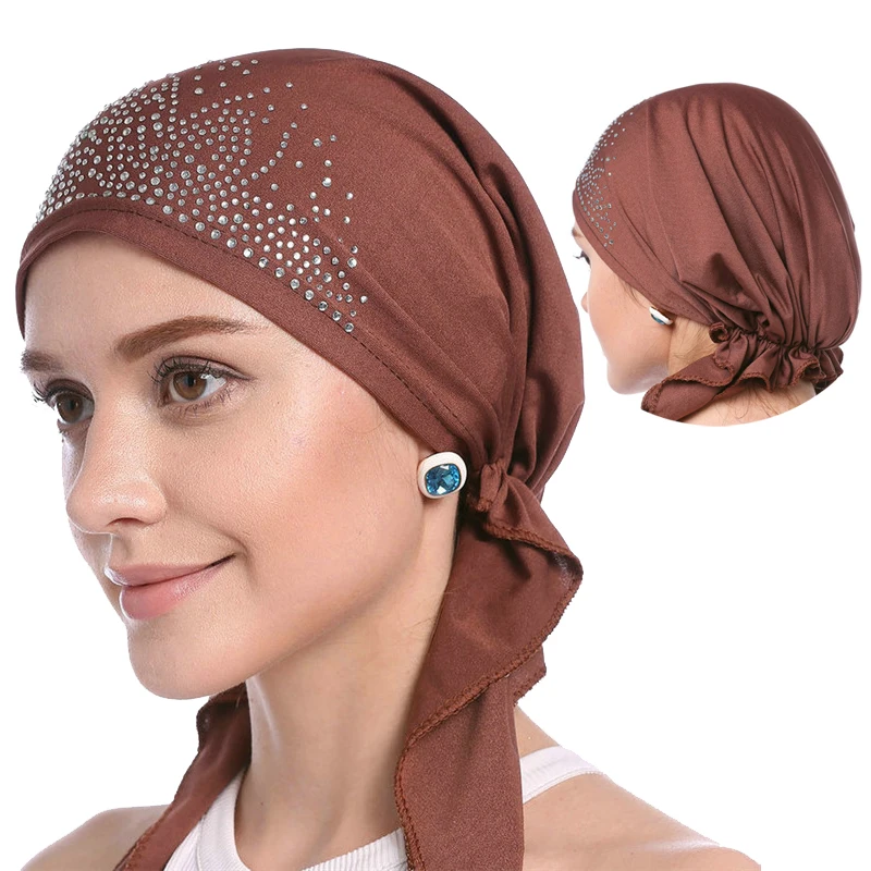 2019 Fashion Women Headscarf Hat Thin Summer Muslim Inner Caps Solid Diamond Turban Bonnet Hijab India Head Wrap Hats For Ladies
2019 Fashion Women Headscarf Hat Thin Summer Muslim Inner Caps Solid Diamond Turban Bonnet Hijab India Head Wrap Hats For Ladies