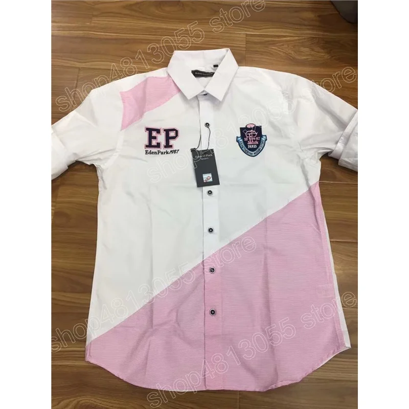 EP eden park Fashion 2019 pink white Summer Men Shirt France style Linen Slim Fit Casual full Shirt Camisa Business Dress Shirts
EP eden park Fashion 2019 pink white Summer Men Shirt France style Linen Slim Fit Casual full Shirt Camisa Business Dress Shirts