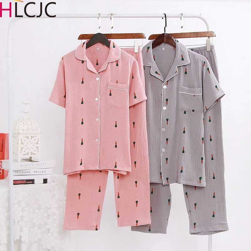 2019 Spring Summer Carrot Cartoon Women Men Pajamas Sets Cotton Sleepwear Couples Short Sleeve Pyjama Femme Soft Lovers Homewear
2019 Spring Summer Carrot Cartoon Women Men Pajamas Sets Cotton Sleepwear Couples Short Sleeve Pyjama Femme Soft Lovers Homewear