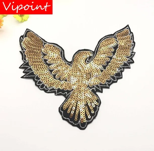 

VIPOINT embroidery Sequins big eagle patches bird patches badges applique patches for clothing LS-71