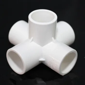 5Pcs Inner Dia 20 25mm 5-way Stereo Joint PVC Water Tube Fitting Pipe Connector