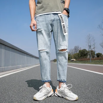 2019 Summer Men's Stretch Slim Fit Classic Jeans Mens Tide Trousers Holes Male Fashion Trend Blue Color Casual Pants Size 28-38
2019 Summer Men's Stretch Slim Fit Classic Jeans Mens Tide Trousers Holes Male Fashion Trend Blue Color Casual Pants Size 28-38