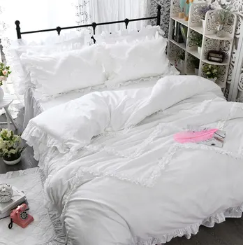 Princess ruffled white bedding set girl,cotton twin full queen king,single double home textile pillow case quilt cover bedspread
Princess ruffled white bedding set girl,cotton twin full queen king,single double home textile pillow case quilt cover bedspread