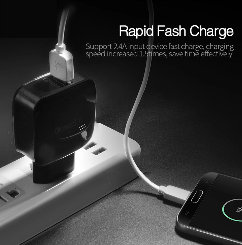 QC3.0 Mobile Phone Charger EU US Adapter Plug 5V3A Fast Charging For Universal Smart Phone usb Quick Charge 3.0 Travel Wall (9)