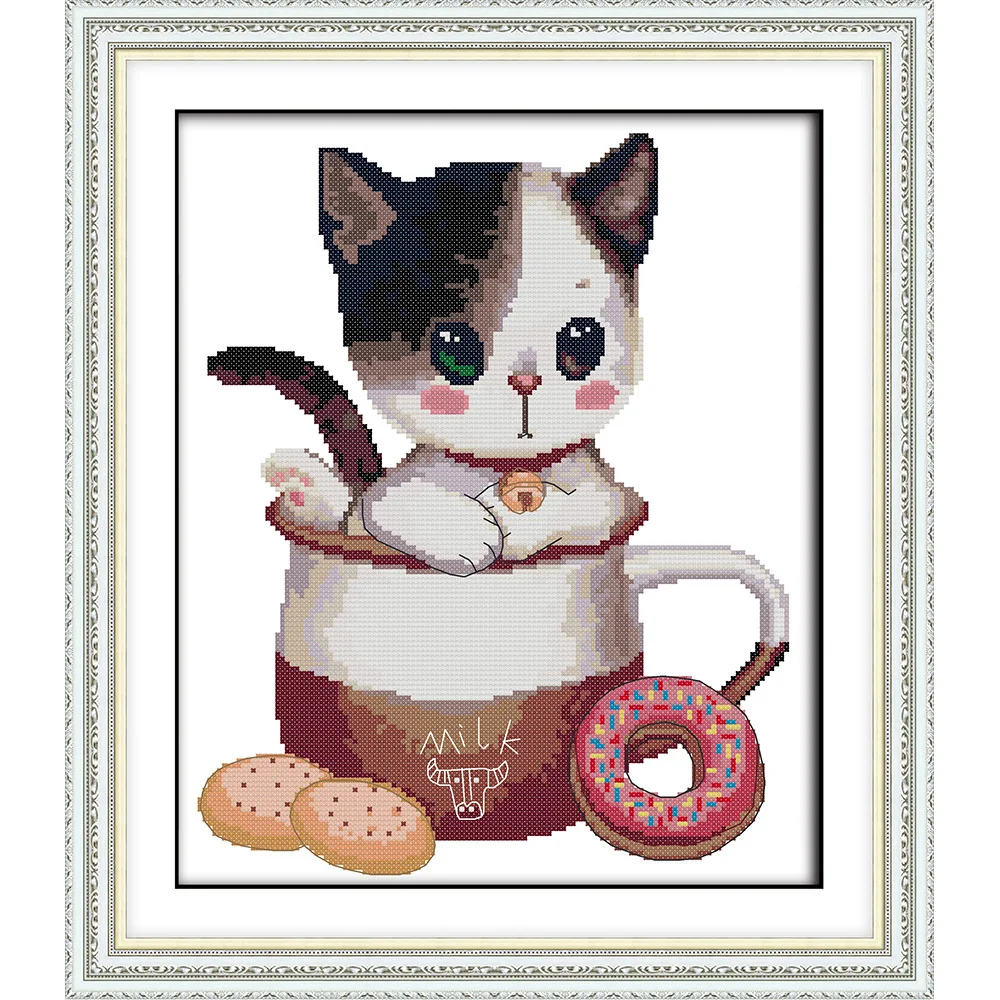 Everlasting love Kitten in the cup 3 chinese Cross stitch kits Ecological cotton stamped printed DIY gift Christmas decoration
Everlasting love Kitten in the cup 3 chinese Cross stitch kits Ecological cotton stamped printed DIY gift Christmas decoration