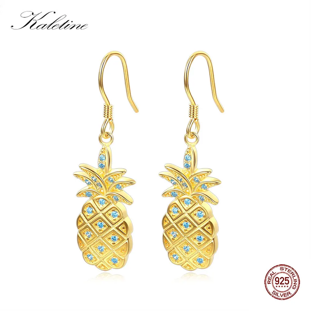 Kaletine 925 sterling silver Drop Earrings Fashion Jewelry 2018 Lucky Blue CZ Pineapple Earrings For Women Yellow Gold Earrings
Kaletine 925 sterling silver Drop Earrings Fashion Jewelry 2018 Lucky Blue CZ Pineapple Earrings For Women Yellow Gold Earrings
