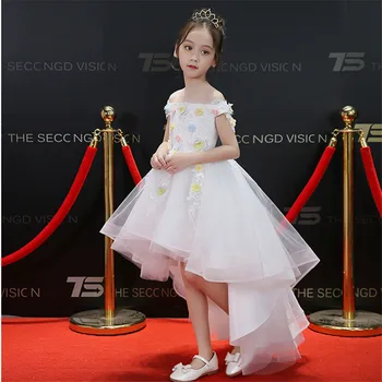 Summer New Children Kids Birthday Wedding Party Dress With Trailing Girls Pink White Color Ball Gown Dance Communication Dress
Summer New Children Kids Birthday Wedding Party Dress With Trailing Girls Pink White Color Ball Gown Dance Communication Dress