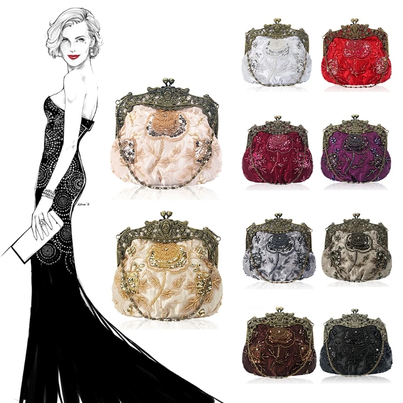 THINKTHENDO Fashion Women's Vintage Beaded Sequin Flower Purse Evening Bags Clutches Lady Female Party Wedding Handbag New
THINKTHENDO Fashion Women's Vintage Beaded Sequin Flower Purse Evening Bags Clutches Lady Female Party Wedding Handbag New