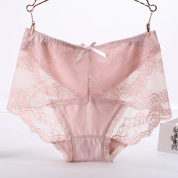 Plus Size Brief Women Underwear XXl XXXL XXXXL Sexy Lace Transparent Panties Cotton Comfortable Ladies Panty Mid-Rise Hollow Out23