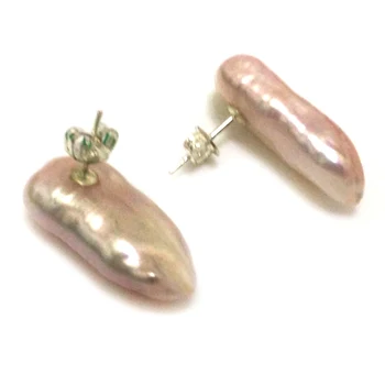 Best Seller Elegant Natural Pink Stud Baroque Pearl Earring with 925 Sterling Silver Stud
Best Seller Elegant Natural Pink Stud Baroque Pearl Earring with 925 Sterling Silver Stud