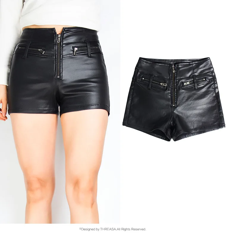 Leather Shorts 2019 Korte Broek Dames High Waist Short Pants Women Elastic Stitching Multi Zipper Locomotive Pu Women's Shorts
Leather Shorts 2019 Korte Broek Dames High Waist Short Pants Women Elastic Stitching Multi Zipper Locomotive Pu Women's Shorts