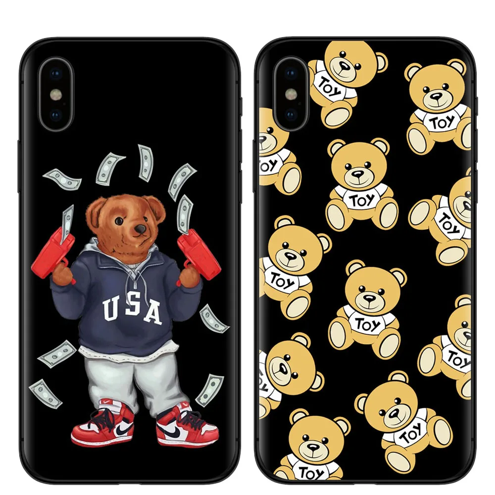 Luxury brand bear Skin texture moschin cover case for iphone 6 plus 7 7plus 8 8plus X XR XS MAX Soft silicon suprem phone cases
Luxury brand bear Skin texture moschin cover case for iphone 6 plus 7 7plus 8 8plus X XR XS MAX Soft silicon suprem phone cases