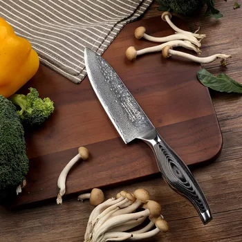 Sunnecko Premium 6 inches Chef's Knife Japanese VG10 Steel Core Blade G10 Handle with Stainless Steel Damascus Kitchen Knives
Sunnecko Premium 6 inches Chef's Knife Japanese VG10 Steel Core Blade G10 Handle with Stainless Steel Damascus Kitchen Knives