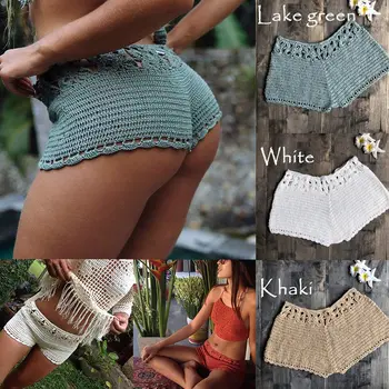 Women Hollow Shorts Knitting Slim Breathable Solid Color for Summer Beach Party H9
Women Hollow Shorts Knitting Slim Breathable Solid Color for Summer Beach Party H9