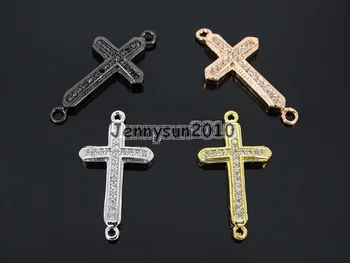 Clear Zircon Gems Stones Pave Cross Bracelet Connector Charm Beads Silver Gold Rose Gold Gunmetal 10Pcs/Pack
Clear Zircon Gems Stones Pave Cross Bracelet Connector Charm Beads Silver Gold Rose Gold Gunmetal 10Pcs/Pack