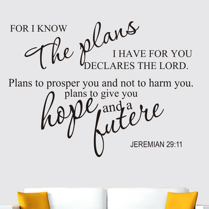 Christian Jeremiah Quotes The Plans Wall Art Decor Home Decoration , High Quality Vinyl Wall Sticker Art Decal
Christian Jeremiah Quotes The Plans Wall Art Decor Home Decoration , High Quality Vinyl Wall Sticker Art Decal