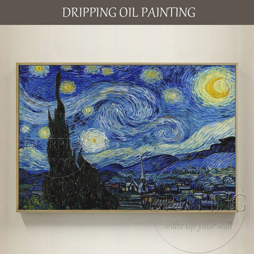 China Top Artist Hand-painted High Quality Impressionist Starry Night Oil Painting Van Gogh Oil Painting Starry Night Painting
China Top Artist Hand-painted High Quality Impressionist Starry Night Oil Painting Van Gogh Oil Painting Starry Night Painting