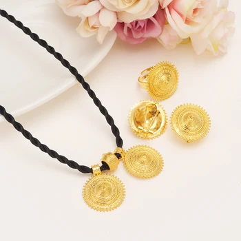 Bangrui Ethiopian set Jewelry Pendant Rope Earring Ring Gold Color Eritrea Africa Wedding Engagement sets Habesha
Bangrui Ethiopian set Jewelry Pendant Rope Earring Ring Gold Color Eritrea Africa Wedding Engagement sets Habesha