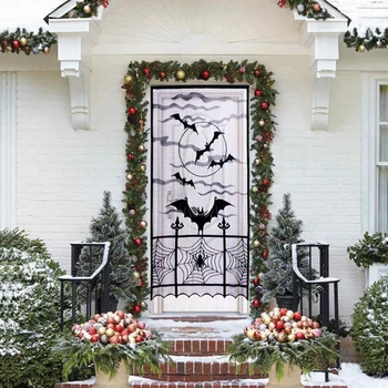Bat Pattern Lace Door Curtains for Kitchen Halloween Black Sheer Curtain for Living Room Tulle Window Treatments Home Decorative
Bat Pattern Lace Door Curtains for Kitchen Halloween Black Sheer Curtain for Living Room Tulle Window Treatments Home Decorative