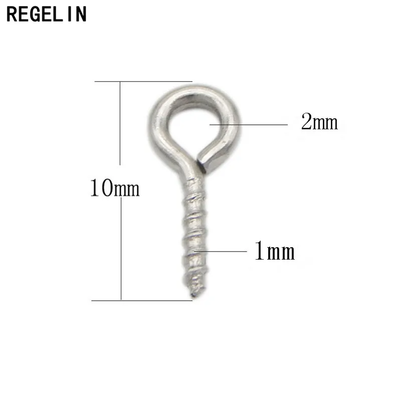 REGELIN Stainless Steel Mini Eye Pins Eyepins Hooks Eyelets Screw Threaded Hooks Pendant Clasps 50ps/lot DIY Jewelry Making
REGELIN Stainless Steel Mini Eye Pins Eyepins Hooks Eyelets Screw Threaded Hooks Pendant Clasps 50ps/lot DIY Jewelry Making