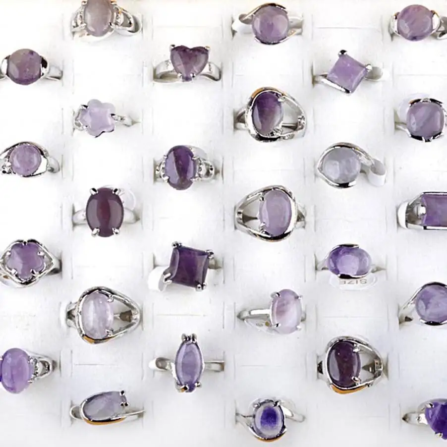 5Pcs/lot European Fashion Natural Stone Rings Vintage Women's Silver Plated Purple Stone Ring Jewelry Gift Cheap Wholesale
5Pcs/lot European Fashion Natural Stone Rings Vintage Women's Silver Plated Purple Stone Ring Jewelry Gift Cheap Wholesale