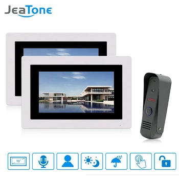 JeaTone 7 Touch Screen Wired Video Doorbell Video Intercom Rainproof Door Phone Home Security System 1 Camera 2 Monitors
JeaTone 7 Touch Screen Wired Video Doorbell Video Intercom Rainproof Door Phone Home Security System 1 Camera 2 Monitors