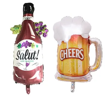 50pc/Wine Bottle balloons and Big Size Cheers Beer Mug Cup Foil Air balloon Birthday Wedding Party Decoration supplies wholesale
50pc/Wine Bottle balloons and Big Size Cheers Beer Mug Cup Foil Air balloon Birthday Wedding Party Decoration supplies wholesale