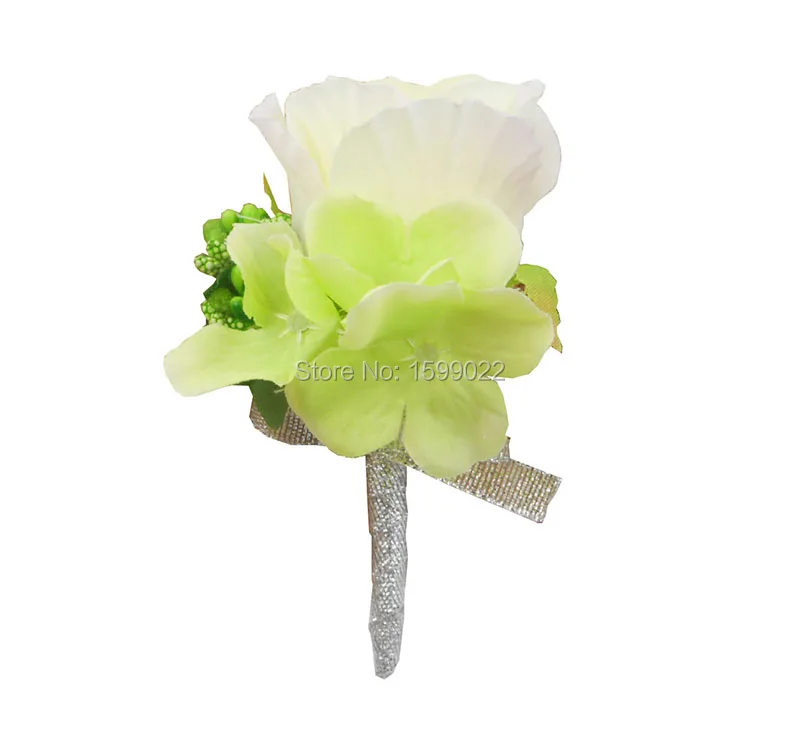 Ivory Rose Boutonniere for Men Groom Green Hydrangea Silver Ribbon Brooch Spring Theme Wedding Decoration Buttonhole Flower
Ivory Rose Boutonniere for Men Groom Green Hydrangea Silver Ribbon Brooch Spring Theme Wedding Decoration Buttonhole Flower
