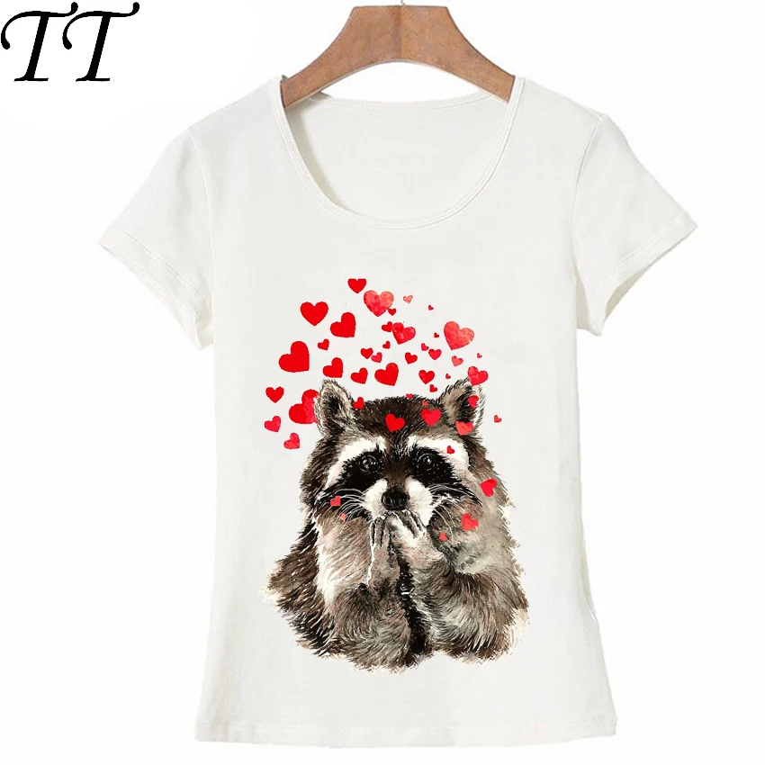 Cute Raccoon Blowing Kisses Red Hearts Watercolor T-Shirt Summer Lovely Women t-shirt Funny casual ladies Tops fashion girl Tees
Cute Raccoon Blowing Kisses Red Hearts Watercolor T-Shirt Summer Lovely Women t-shirt Funny casual ladies Tops fashion girl Tees