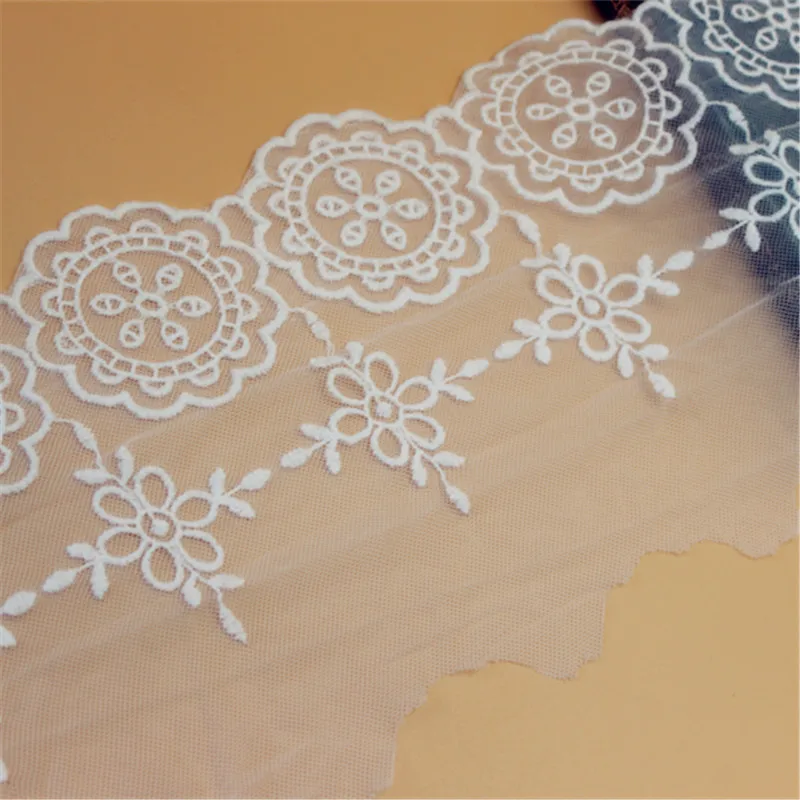 10 yard 17cm 6.69" wide ivory gauze mesh tulle cotton embroidered tapes lace trim ribbon fabric 36087QL4K603
10 yard 17cm 6.69" wide ivory gauze mesh tulle cotton embroidered tapes lace trim ribbon fabric 36087QL4K603