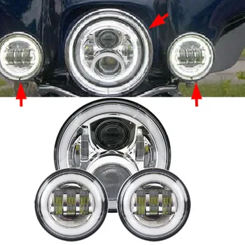 Chrome/Black set 7" Round for Harley led Headlight with 4.5 inch led Fog Light Passing Lamps for Harley Davidson Touring Bike
Chrome/Black set 7" Round for Harley led Headlight with 4.5 inch led Fog Light Passing Lamps for Harley Davidson Touring Bike