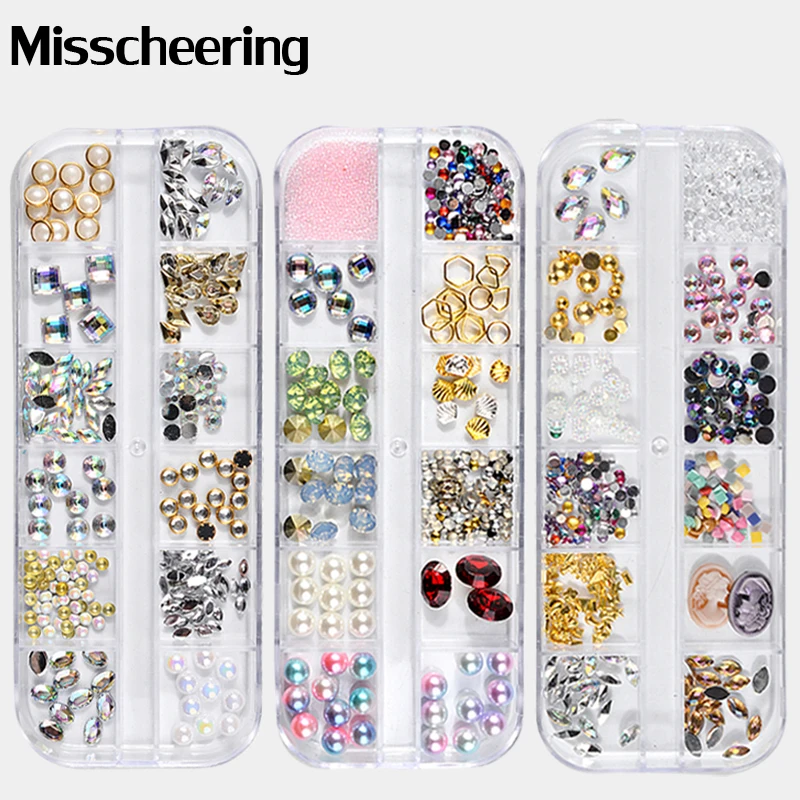 12 Girds Mixed Crystal Rhinestones Glass Caviar Gradient Pearls Metal Rivets Colorful Sequins For UV Gel 3d Nail Art Decorations
12 Girds Mixed Crystal Rhinestones Glass Caviar Gradient Pearls Metal Rivets Colorful Sequins For UV Gel 3d Nail Art Decorations