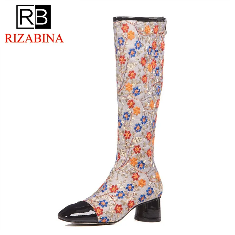 RIZABINA Size 33-42 High Heel Woman Boots Real Leather Embroidery Zipper Print Flowers Knee Boots Woman Vintage Shoes
RIZABINA Size 33-42 High Heel Woman Boots Real Leather Embroidery Zipper Print Flowers Knee Boots Woman Vintage Shoes