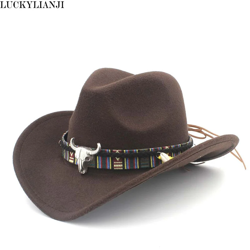 LUCKYLIANJI Child Kid Boy Girl Wool Felt 100% Western Cowboy Hat Wide Brim Cowgirl Cow Head Leather Band (One Size:54cm)
LUCKYLIANJI Child Kid Boy Girl Wool Felt 100% Western Cowboy Hat Wide Brim Cowgirl Cow Head Leather Band (One Size:54cm)