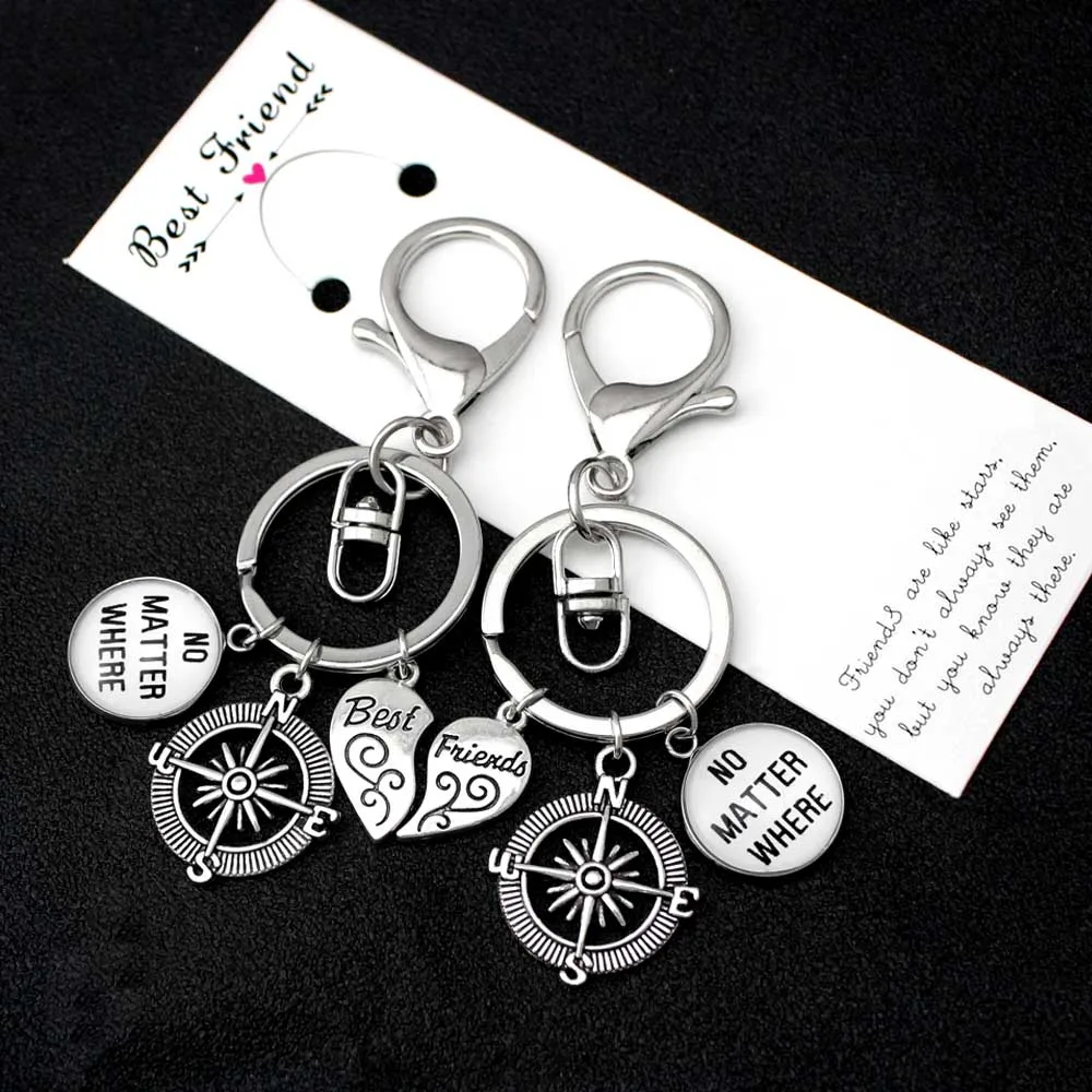 Best Friends Compass No Matter Where Keychains Wings Heart Love Hand Key Chain Lobster Clasp Key Ring Women Men Jewelry Gift
Best Friends Compass No Matter Where Keychains Wings Heart Love Hand Key Chain Lobster Clasp Key Ring Women Men Jewelry Gift