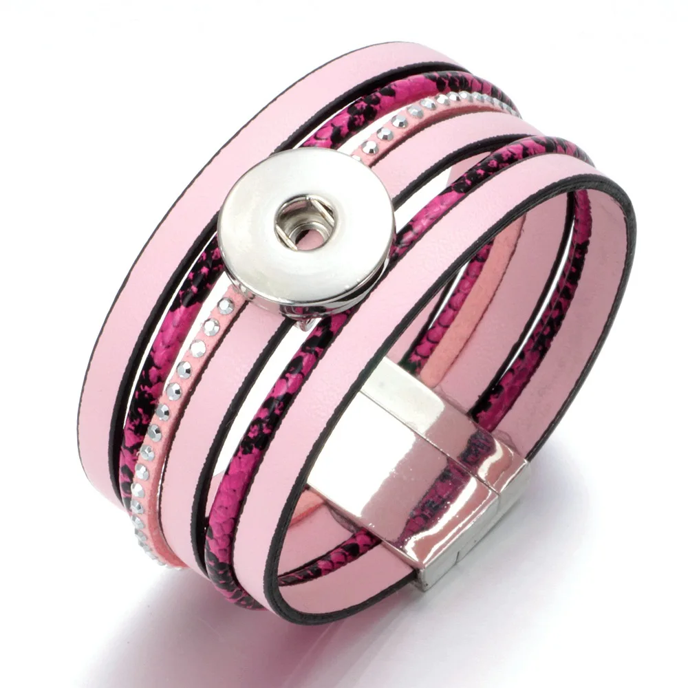 SZ0453c Pink Color Magnet buckle Leather Snaps Bracelet&Bangle DIY Snap Jewelry Fit 18mm Snap Button
SZ0453c Pink Color Magnet buckle Leather Snaps Bracelet&Bangle DIY Snap Jewelry Fit 18mm Snap Button