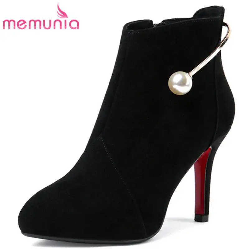 MEMUNIA HOT 2020 fashion stiletto high heels kid suede leather boots metal decoration ankle boots for women zipper winter boots
MEMUNIA HOT 2020 fashion stiletto high heels kid suede leather boots metal decoration ankle boots for women zipper winter boots