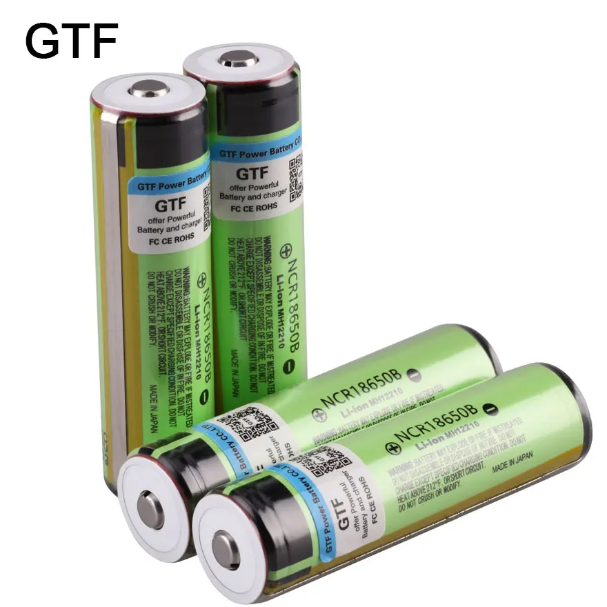 GTF 100% Original NCR18650B 3.7V 3400mAh 18650 Battery Rechargeable Li-ion Batteries for Flashlight Cell with PCB Protected
GTF 100% Original NCR18650B 3.7V 3400mAh 18650 Battery Rechargeable Li-ion Batteries for Flashlight Cell with PCB Protected