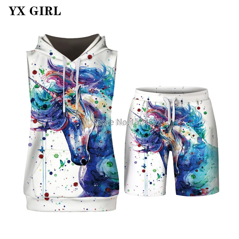 2019 New Men/Women Casual Set Sleeveless Hoodies+pant Set 3d Unicorn Printed Sweatshirt Hoodie Trouser Set Tracksuit
2019 New Men/Women Casual Set Sleeveless Hoodies+pant Set 3d Unicorn Printed Sweatshirt Hoodie Trouser Set Tracksuit