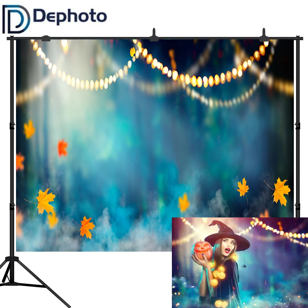 Dephoto Halloween Photography Backdrop Witch Forest Fog Maple Leaf Magic Bokeh Mysterious Horror Night Background Photo Studio
Dephoto Halloween Photography Backdrop Witch Forest Fog Maple Leaf Magic Bokeh Mysterious Horror Night Background Photo Studio