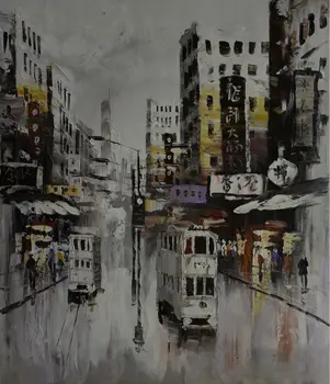 Hot Sale Hand Painted Modern Painting Cityscape Hong Kong Trams Street Canvas Oil Painting Wall Picture for Home Decoration
Hot Sale Hand Painted Modern Painting Cityscape Hong Kong Trams Street Canvas Oil Painting Wall Picture for Home Decoration