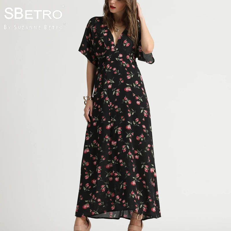 SBetro Floral Maxi Dress Female Print V-neck Kimono Sleeve Empire Waist 3XL Plus Size Summer Women Long Dresses
SBetro Floral Maxi Dress Female Print V-neck Kimono Sleeve Empire Waist 3XL Plus Size Summer Women Long Dresses