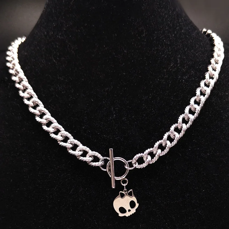 Fashion Skeleton Stainless Steel Necklace Women jewlery Gothic Choker Necklace Jewelry gothique collier femme 2019 N18030
Fashion Skeleton Stainless Steel Necklace Women jewlery Gothic Choker Necklace Jewelry gothique collier femme 2019 N18030