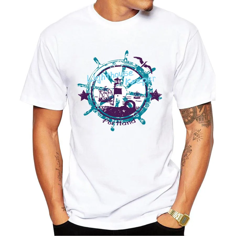 Mens T Shirt 2018 New Design Sailor T-shirt Short Sleeve Hipster Tops Rudder Printed t shirts Cool tee
Mens T Shirt 2018 New Design Sailor T-shirt Short Sleeve Hipster Tops Rudder Printed t shirts Cool tee