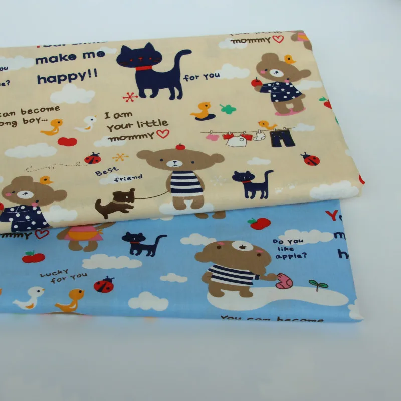 Baby cotton twill fabric Printed bear quilting cotton fabric by half meter for DIY sewing craft cotton material
Baby cotton twill fabric Printed bear quilting cotton fabric by half meter for DIY sewing craft cotton material