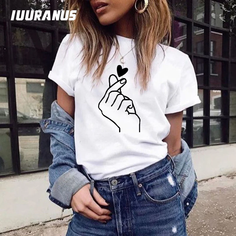 IUURANUS women finger heart t shirt Women Casual White Tops Tshirt O-NECK T shirt for Female Work Wear 3xl Tops and Tees
IUURANUS women finger heart t shirt Women Casual White Tops Tshirt O-NECK T shirt for Female Work Wear 3xl Tops and Tees